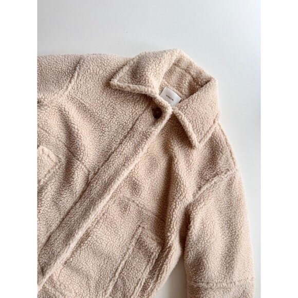 VINCE Beige Polyester Teddy Button Front Boxy Sherpa Jacket, Size XS - Picture 5 of 16